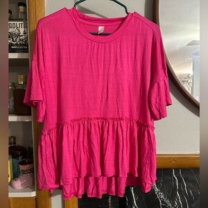 Pink Peplum Top